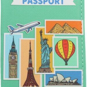 Global Travel Passport Cover Women Passport Horder PU Leather Travel Hot Air Balloon Passport Book Holder (F)