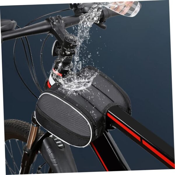 Wakauto Capacity Bike Frame Bag Front Beam Storage Pouch with Zipper for Road Mountain Folding Bikes Protective Tool Organizer for Keys Gloves Accessories - Image 7