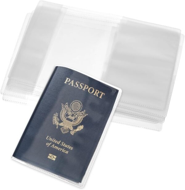 10PCS Clear Passport Cover, Transparent Passport Cover, Plastic Passports Protector for Men and Women, Waterproof Passport-Holder for Travel, Travel Document Organizer for Passports and ID Cards