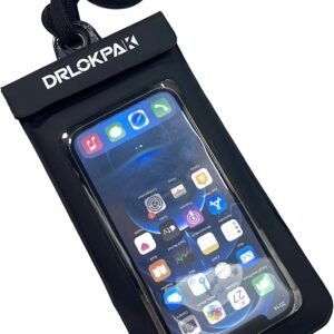 DRLOKPAK Floating Waterproof Phone Case Dry Phone Bag Pouch for iPhone 16 15 14 Pro Max Plus S24 23 22 Ultra Size Up to 7” (Black)