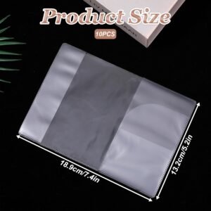 10PCS Clear Passport Cover, Transparent Passport Cover, Plastic Passports Protector for Men and Women, Waterproof Passport-Holder for Travel, Travel Document Organizer for Passports and ID Cards