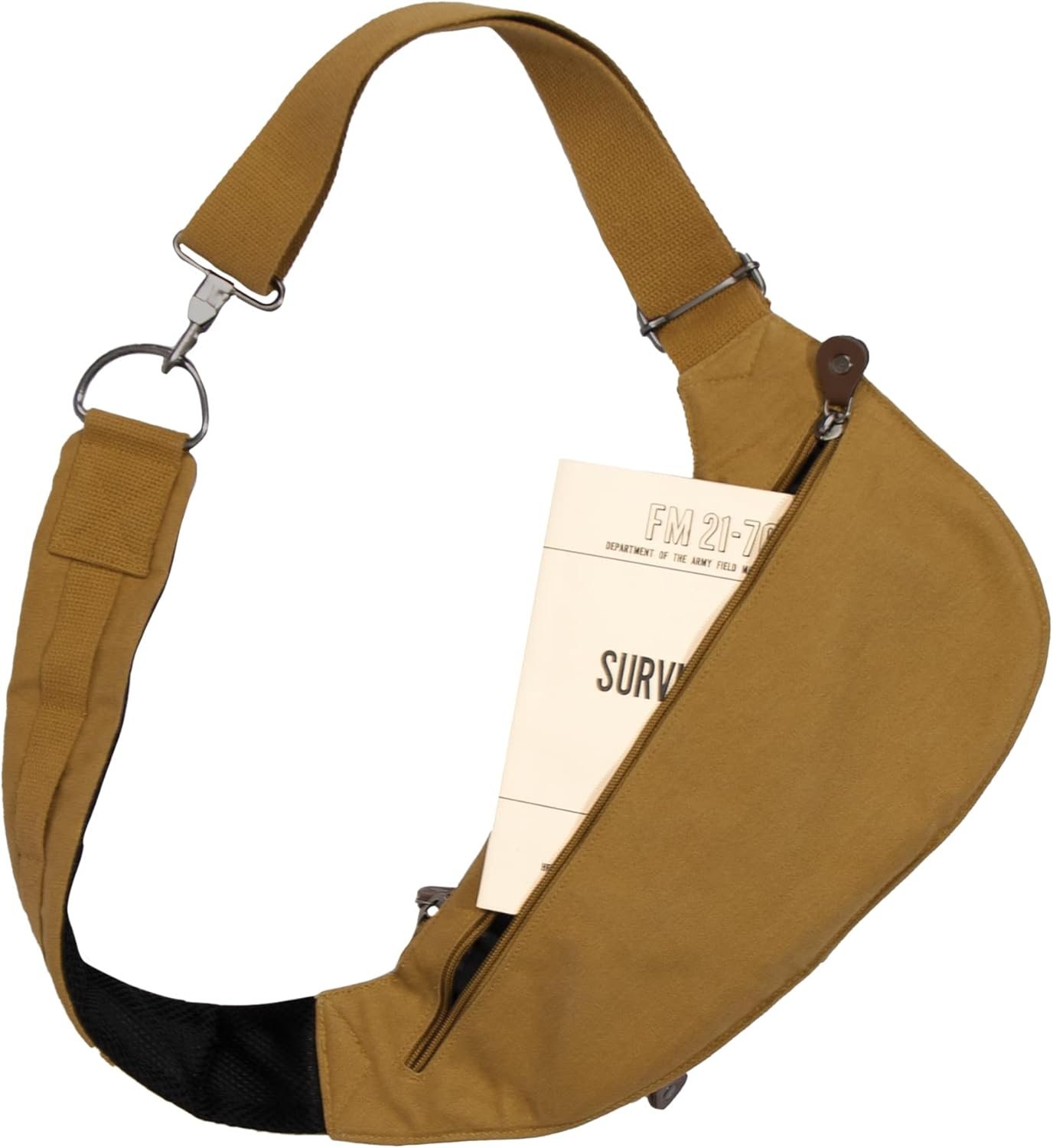 Rothco Vintage Canvas Crossbody Sling Bag – Compact Travel Shoulder Backpack 2L Storage - Image 8