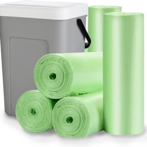 Biodegradable Trash Bags – 13 Gallon Durable Garbage Bag [100 Count], Perfect for Tall Trash Cans Green Thicken Recycling Bin Bags for Kitchen, Bathroom, Camping, Office, Car