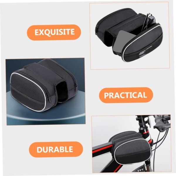 Toyvian Multi Function Bike Front Frame Bag for Men Sealed Design Bicycle Storage Pouch Compatible with Road Mountain Folding Bikes Portable Cycling Accessory - Image 8