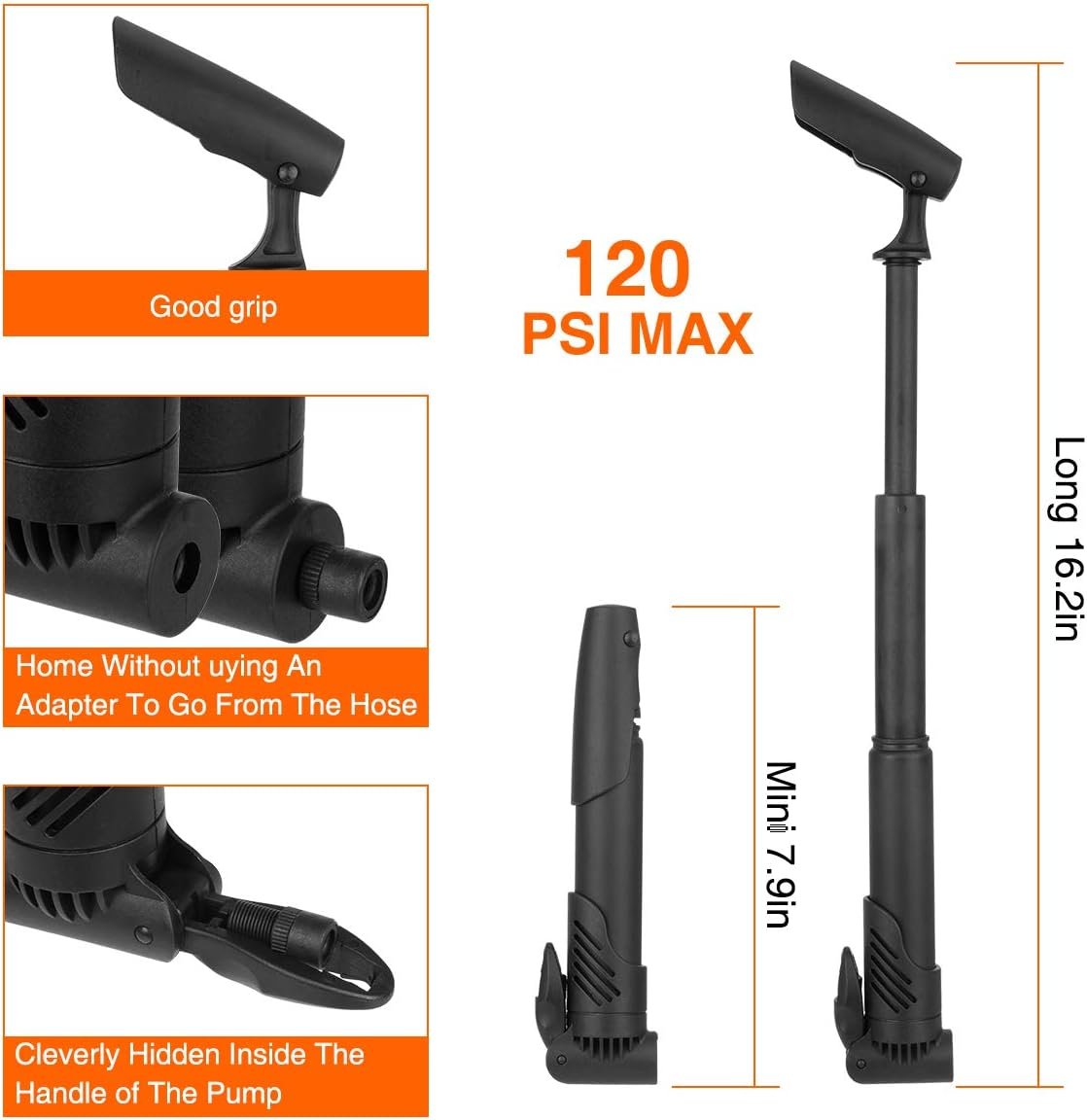 Bicycle Repair Bag With Tire Pump, Portable Tool Kit for Camping Travel - Patches, Inflator, Maintenance Essentials All in One Safety Kit - Image 5