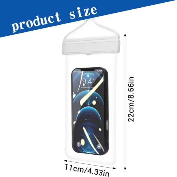 2 Pcs Phone Water Pouch,Universal Phone Case for Water,Waters Proof Case for Phones with Lanyard for Smartphone, Up to 8.66" Devices, Transparent - Image 2