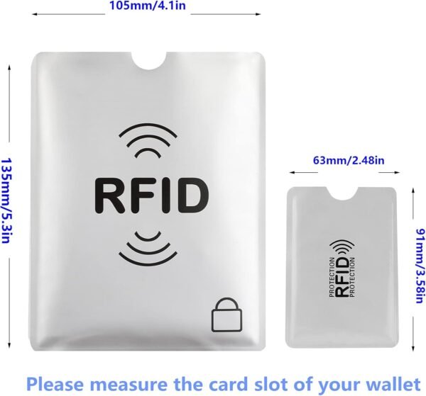 16 RFID Blocking Sleeves Set (10 Credit Card Holders & 4 Passport Protectors) Identity Theft Protection Secure Sleeves Set.Waterproof aluminum foil slim Design easily into your Wallet - Image 4