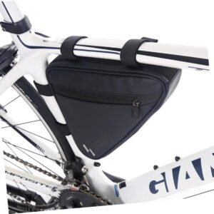Triangle Bike Front Beam Bag with Phone Holder Nylon Sports Pouch for Mountain and Road Cycling Quick Release Reflective Safety Design Multipurpose Storage for Keys and Tools