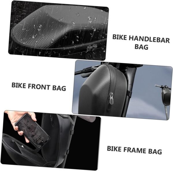 BESPORTBLE Large Capacity Bike Front Handlebar Bag with Key Hanging Buckle Cycling Pouch for Folding Road Mountain Bikes Black Cycling Accessories Commuting Storage - Image 9