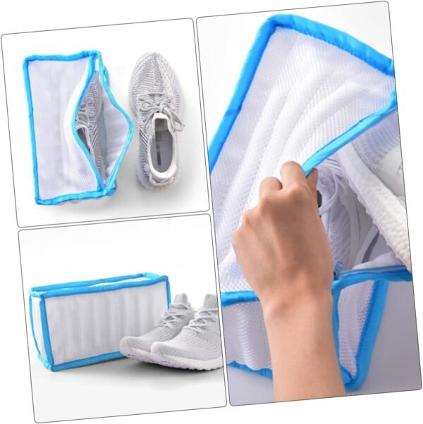 Unomor Thickened Mesh Shoe Washing Bag for Laundry Machine Protective Shoe Laundry Wash Bag with Fine Breathable Mesh Portable Organizer Pouch Preventing Deformation and Damage Suitable