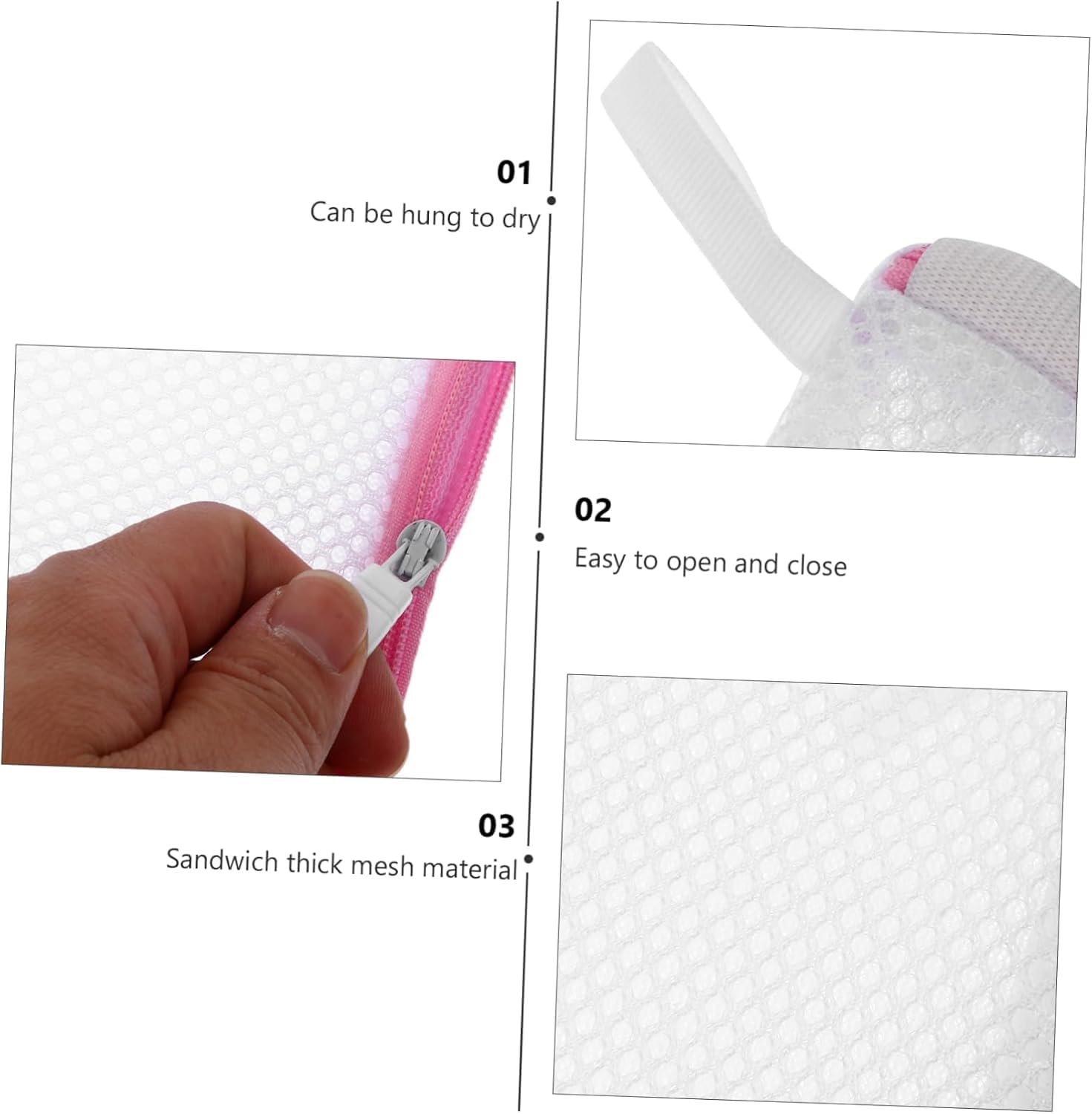 6pcs Laundry Bag Mesh Wash Bag Mini Washing Machine Underwear Washing Bag Wash Bags Protecting Wash Bag Foldable Wash Bag Laundry Pouch Travel Sandwich Mesh Laundry Mesh Bag Bra - Image 5