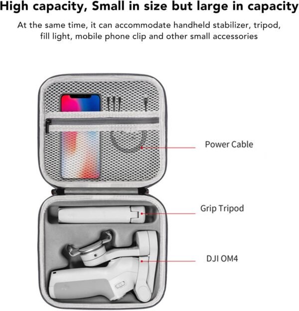 ciciglow Portable Storage Bag for Osmo Mobile SE/4, Waterproof Hard Shell Carrying Case Protect Pouch Bag Travelling Case with Shoulder Straps for Smartphone Stabilizer - Image 5