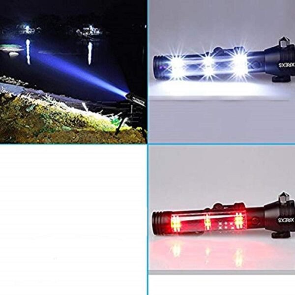 XREXS Solar Powered LED Car Flashlight Multi-Function Solar Escape Rescue Flashlight, USB Charger and Solar Charger, Portable Flashlight for Hiking, Camping, Traveling - Image 5
