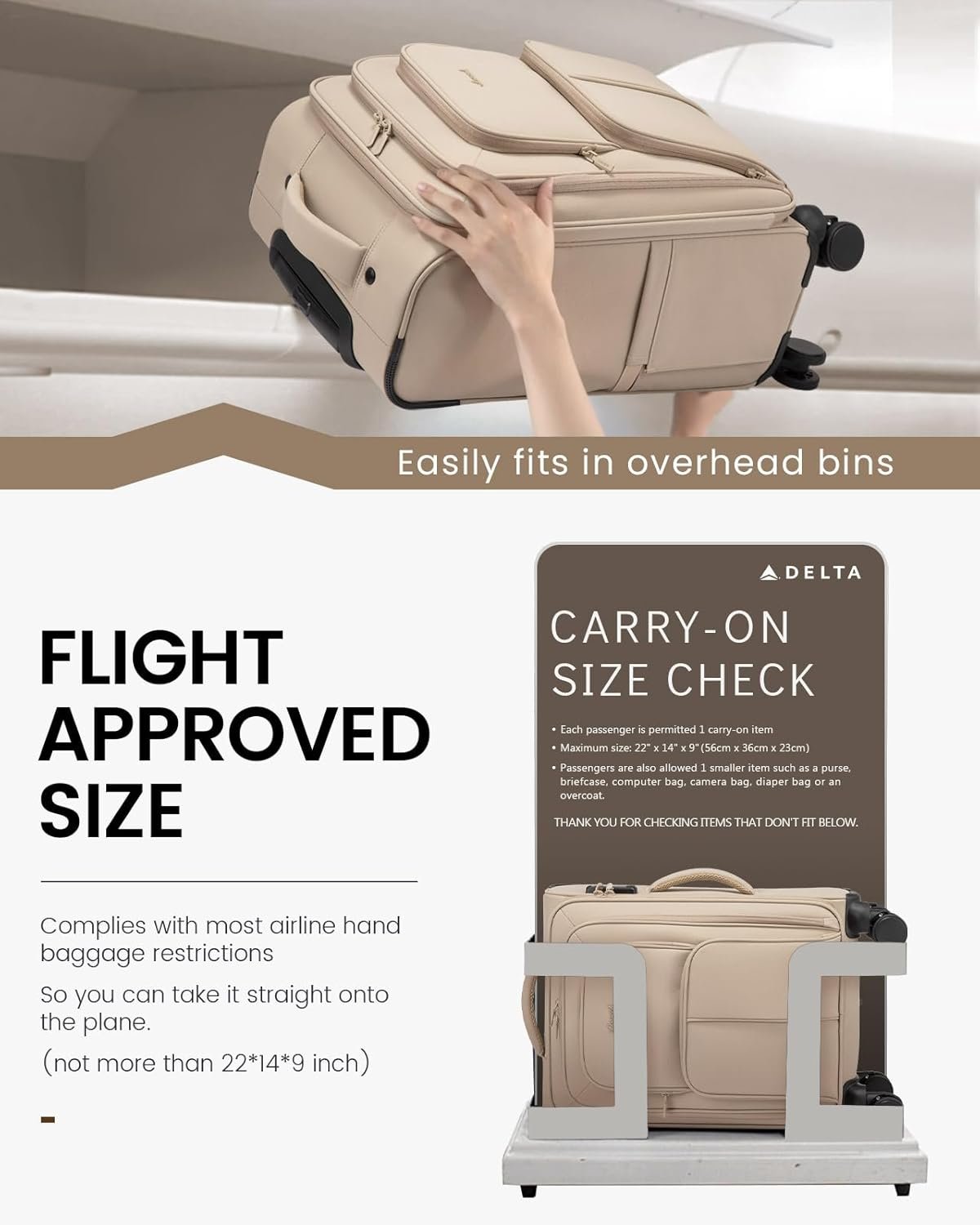 LOVEVOOK Carry On Luggage 22x14x9 Airline Approved, 22 Inch Softside Suitcases with Spinner Wheels, Lightweight Carry-on Suitcase with TSA Lock for Women Men, Large Luggage for Travel Business Trip - Image 3