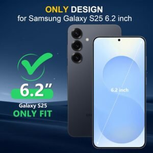 SPIDERCASE Only Designed for Samsung Galaxy S25 Case Waterproof, [Built-in Screen & Camera Lens Protector][IP68 Underwater] Full Protection Heavy Duty Shockproof Anti-Scratched Phone Case,Black