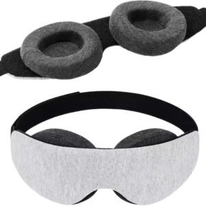 Sleep Mask with Adjustable Cups, Sleeping Eye Mask, Adjustable Mask for Deep Comfort & Travel, Zero Pressure Sleep Mask for Restful Sleep