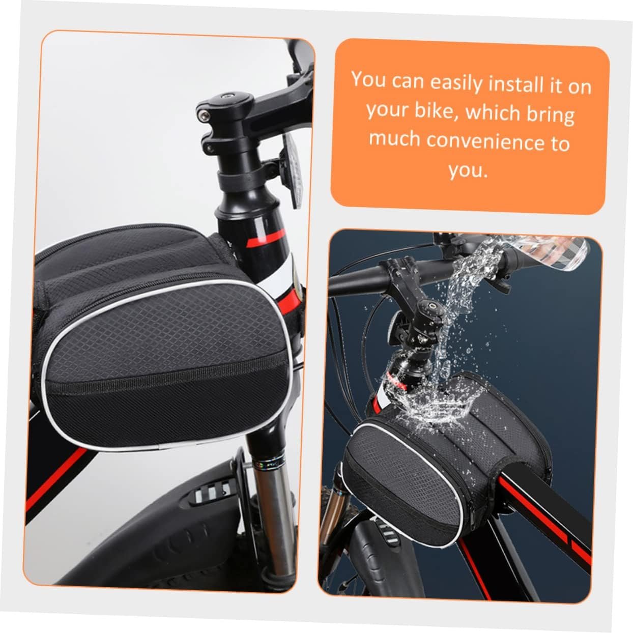 TOYANDONA Multi Function Bike Frame Bag with Zipper Portable Bicycle Tool Pouch for Men Compatible with Mountain Road and Folding Bikes Front Beam Storage for Keys USB Cables and Essentials - Image 6