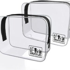 EASYFUN Toiletry Bag 2pcs TSA Approved Travel Clear Toiletry Bag for Men and Women Travel Accessories Quart Size Toiletries Cosmetic Pouch Makeup Bags