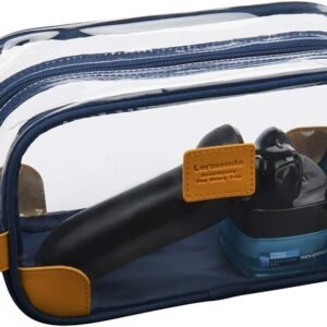 Lermende Toiletry Bag, Clear Shaving Dopp Kit for Men Travel Toiletry Bag with Hand Strap Unisex Bathroom Toiletries Organiser
