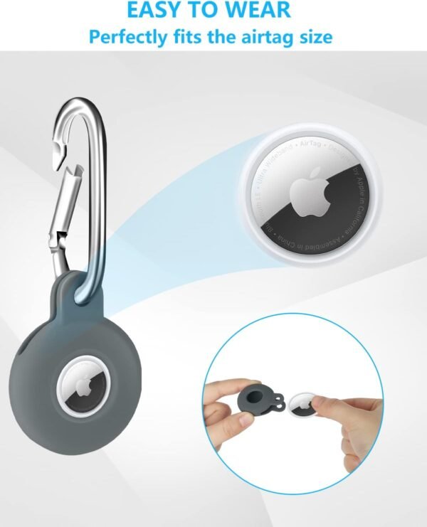 5 Pack Holder for Airtag Air Tag Silicone Case with Keychain, Anti-Scratch Air tag Keychain for Apple Air Tag, Air tag Accessories for Key Finder Tracker, Backpacks, Pet, The Valuables. - Image 7