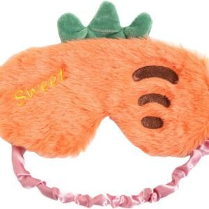 VOSAREA Lovely Carrot Eye Cover Sleeping Mask for Travel Plush Style Easter Fruit Series Lightweight Soft Eye with Light Blocking for Men and Women