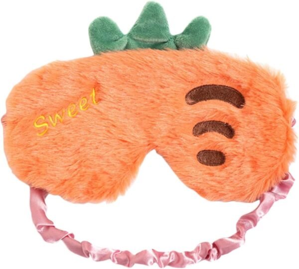 VOSAREA Lovely Carrot Eye Cover Sleeping Mask for Travel Plush Style Easter Fruit Series Lightweight Soft Eye with Light Blocking for Men and Women
