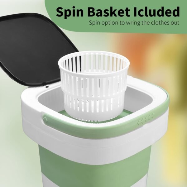 Portable Washing Machine, Mini 16L Foldable Washer and Dryer with 3 Modes Deep Cleaning, Upgraded Small Collapsible Laundry for Travel, Apartment, Home, Hotel and camping - Image 4