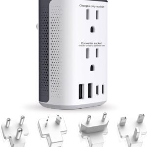 Voltage Converter Us to Europe, 220v to 110v Power Adapter, European Plug Power Converter 2500w, Transformer for Curly Hair Dryer, Travel Adapter Worldwide Step Down，