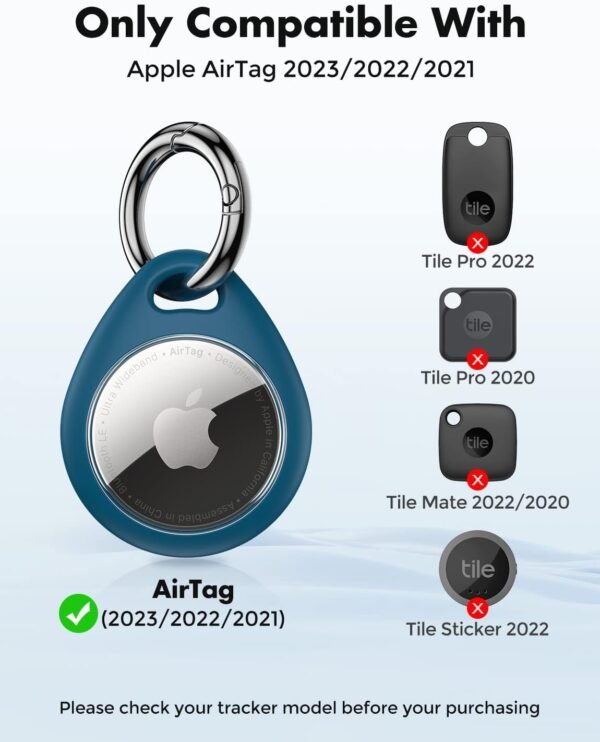 UNBREAKcable AirTag Holder for Apple - 4 Pack Air Tag Case [Fit Tightly Design] [Easy to Install] [Hold Securely] Waterproof TPU Protective Cover with Metal Keychain for Kids,Pet,Luggage,Backpack,Keys - Image 2