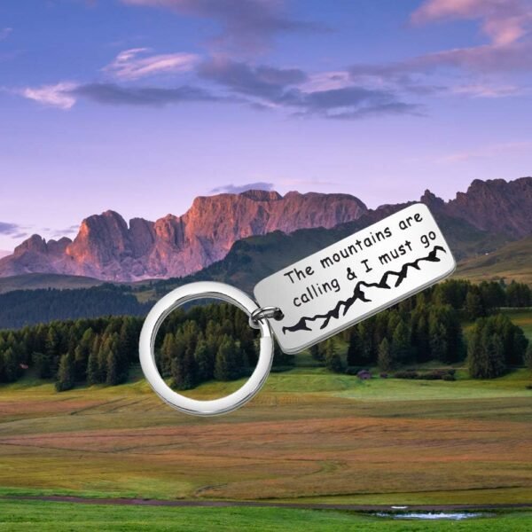 Mountain Hiking Keychain The Mountains are Calling & I Must Go Keychain Traveling Gift - Image 6