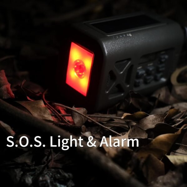 【2025 Newest】 Emergency Crank Weather Radio, NOAA/AM/FM Portable Solar Radio, USB Charged, Battery Powered, Hand Crank, SOS Alarm, Flashlight (Green) - Image 6