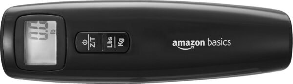 Amazon Basics Portable Digital Luggage Scale for Travel, Hanging Baggage Scale, Suitcase Weight Scale with Battery Included, Digital Display, Flexible and Sturdy Strap, 110 LBS Load, one Size, Black - Image 2