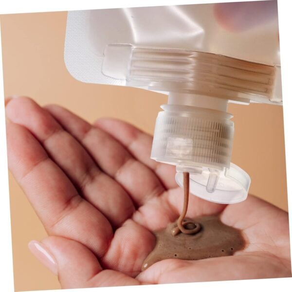 Healifty 18 Pcs Refillable Travel Container Bags with Funnels Lightweight Squeezable Cosmetic Bottles for Shampoo Conditioner Lotion Body Wash Portable Toiletry for Travel and Backpack - Image 9
