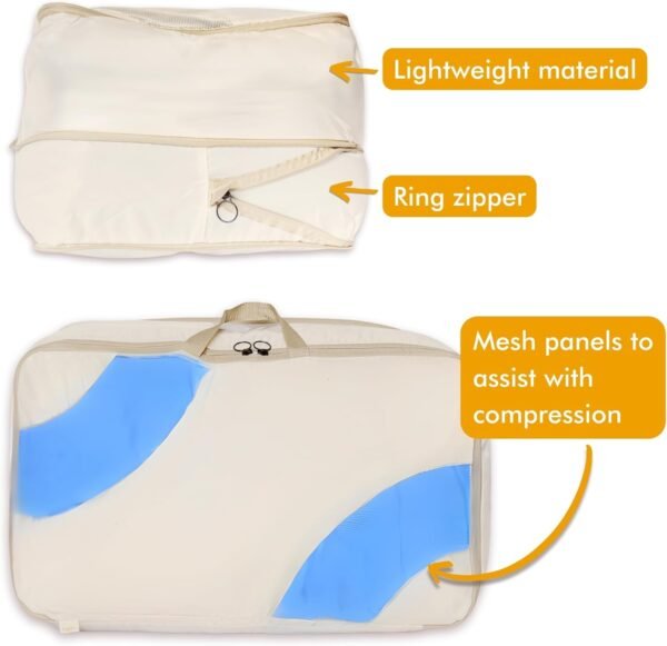 2-pack XXL Comforter Storage Bag - Space Saving Compression Bag for Pillows, Blankets, Bedding -Collapsible Extra Large Mesh Packing Cube - Queen King (2-pack Large Size 28x20x11") - Image 5