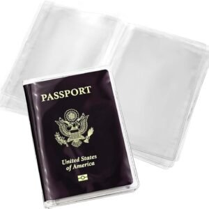 6 PCS Passport Book Holder, Clear Passport Cover Plastic Passports Protectors Sleeves Waterproof Passport Holder for Travel Family ID Card Document Organizer (7.48 × 5.12 Inch)