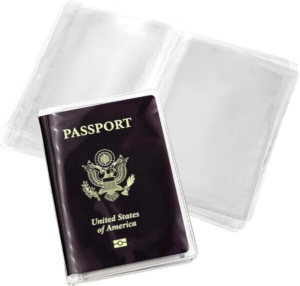 6 PCS Passport Book Holder, Clear Passport Cover Plastic Passports Protectors Sleeves Waterproof Passport Holder for Travel Family ID Card Document Organizer (7.48 × 5.12 Inch)