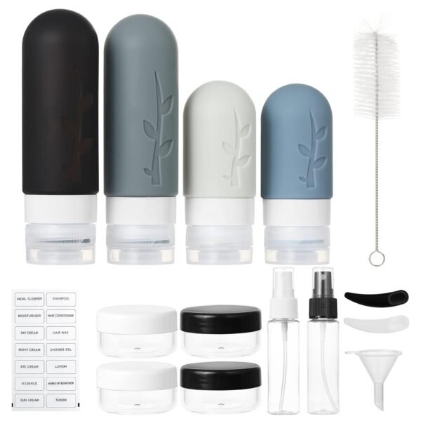 18pack Travel Bottles for Toiletries,TSA Approved Silicone Travel Containers for Toiletries,Leak Proof Refillable Liqus Shampoo And Conditioner travel Essentials toiletry Bottles - Image 2