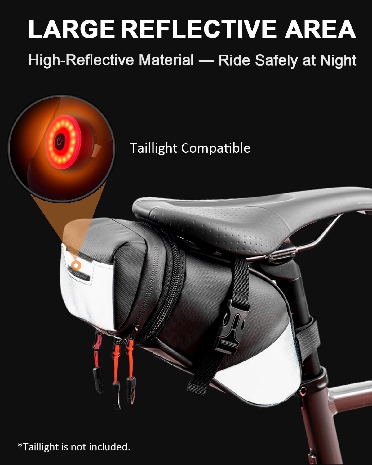 Bike Seat Bag, Expandable Bicycle Saddle Bag Under Seat, Waterproof Cycling Seat Pack for Mountain Road Bikes and Commuter, 1.5-2L - Image 3