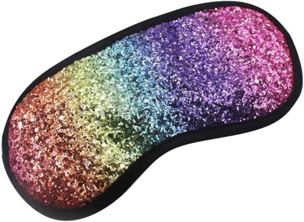 Glitter Rainbow Sequin Sleeping Eye Mask Cover Cute Blindfold Soft Silky Sleep Aid Eyeshade for Women Girls Kids Traveling - Image 4