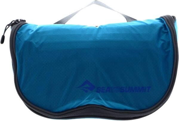 Sea to Summit Small Hanging Toiletry Bag, Extra Compact Travel Organizer for Minimalist Adventures, Atoll Blue