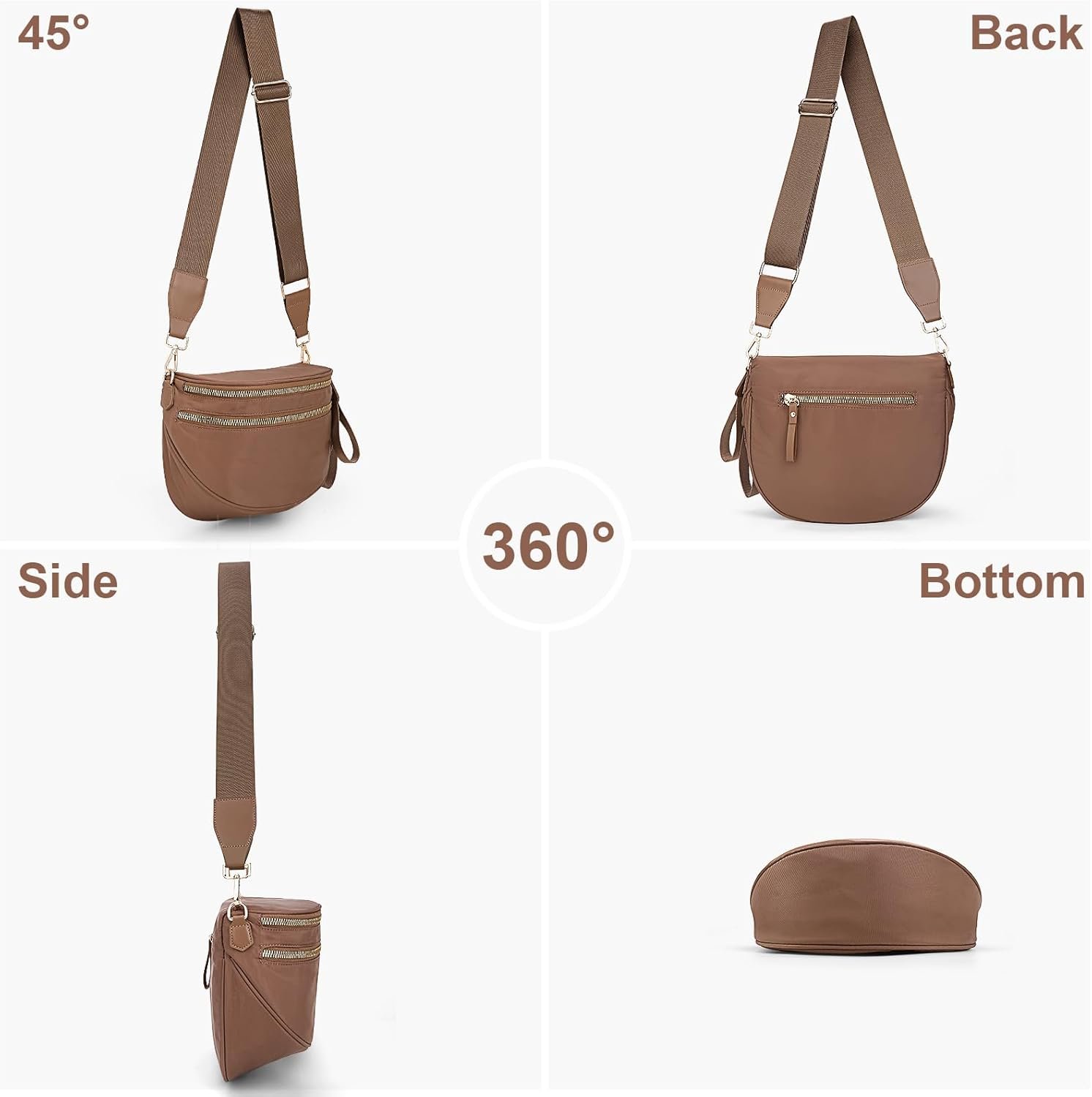 Lushandy Bum Bags for Women, Checkered Crossbody Bag Nylon Crossbody Purse Lightweight Fanny Pack Large Belt Bag for Travel - Image 6