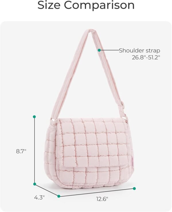 BAGSMART Lightweight Crossbody Bags for Women, Quilted Puffer Cross body Purse with Adjustable Strap - Image 2