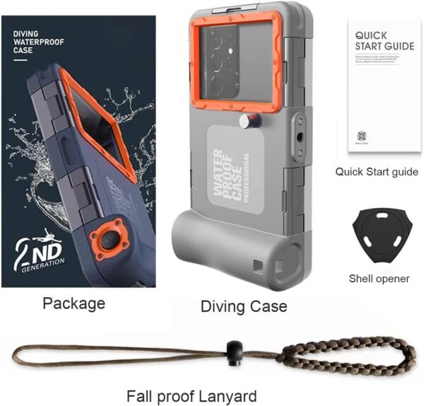 2025 Underwater Snorkeling Diving Phone Case for Phone 16/15/14/13/12/11 Pro Max/XR/XS/X Galaxy S25/S24/S23/S22.(50ft/15m) Professional Scuba Dive Waterproof Case Underwater Photo Video（Gray） - Image 6