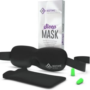 Sleep Mask | Eye Mask for Sleeping Men/Women Better Than Silk Our Luxury Blackout Contoured Eye Masks are Comfortable – This Sleeping mask Set Includes Carry Pouch and Ear Plugs (No Scent)