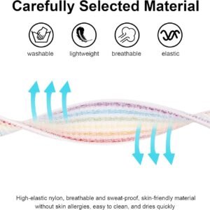 AirTag Bracelet for Kids, Apple Air Tag Protective Cover with Nylon Wristband, Anti Lost GPS Trackers Case Cover Elastic Watch Band for Toddlers Girls Boys Elders (Light Rainbow)