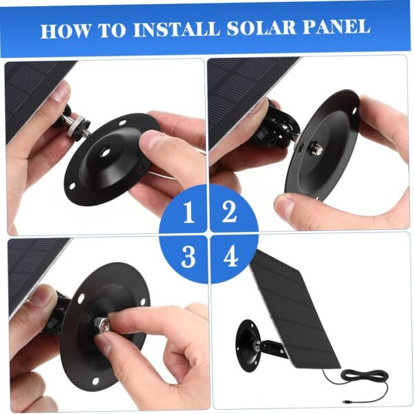 UPKOCH Monocrystalline Outdoor Solar Panel Charger for Security Cameras with Wall Mount Bracket Solar Powered Cell Charger Compatible with Micro USB Cameras Efficient Continuous Charging - Image 9