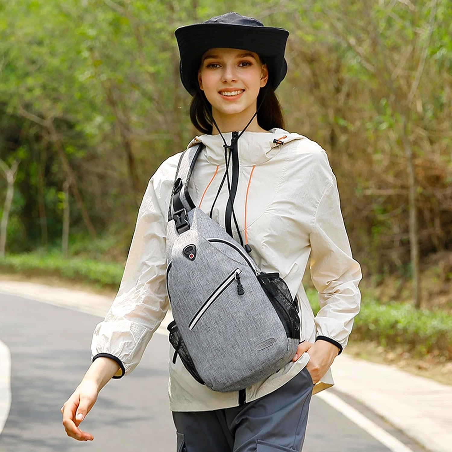 MOSISO Sling Backpack, Multipurpose Crossbody Shoulder Bag Travel Hiking Daypack - Image 5