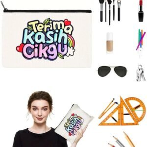 Letter Print Makeup Bag Cosmetic Portable Toiletry Pencil Case Zippers Storage Wash Letter Print Makeup Wash Aesthetic Cosmetic Storage, A, Mass Beauty