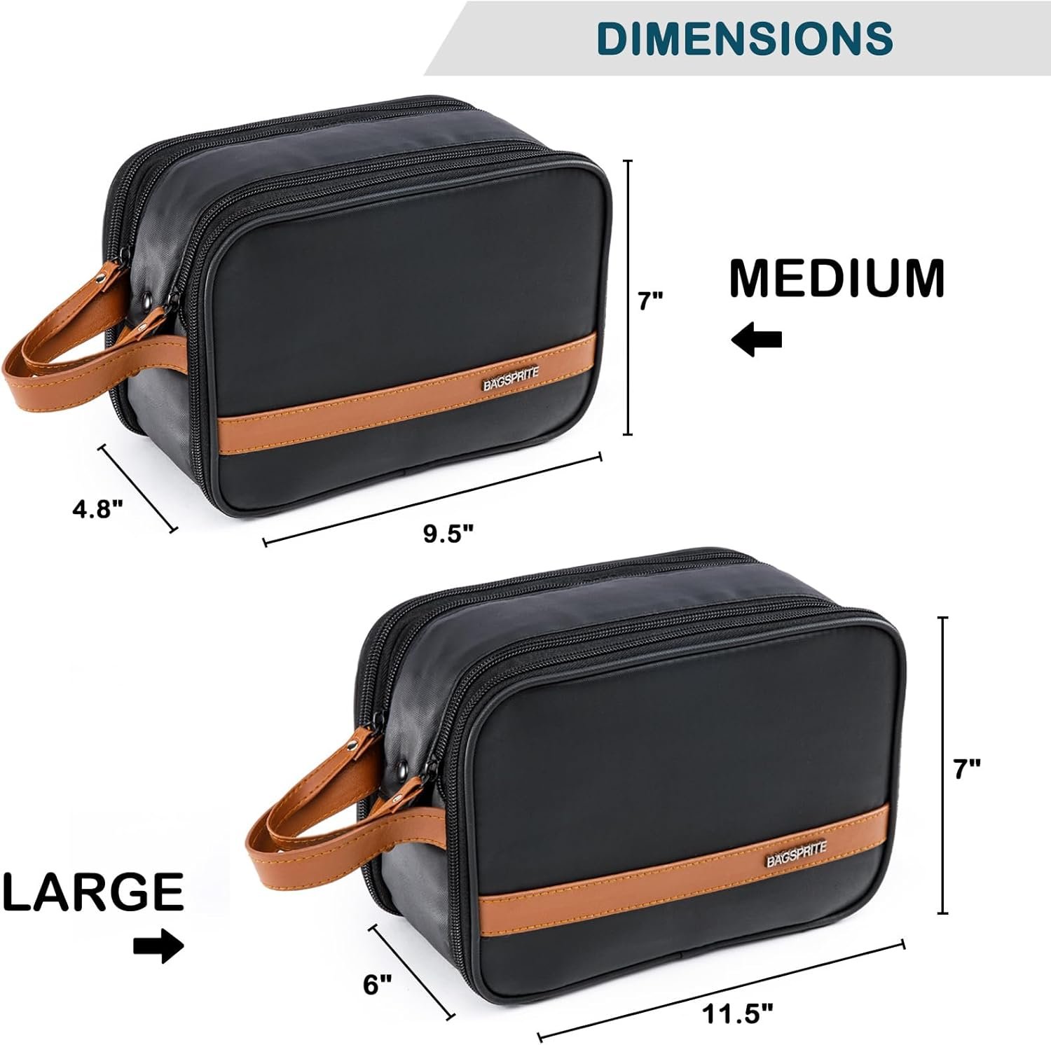 BAGSPRITE Large Toiletry Bag for Men, Women Travel Bag with Hanging Hook, Water-resistant Makeup Cosmetic Bag Shaving Kit Organizer, Bathroom Bag for Traveling - Image 2