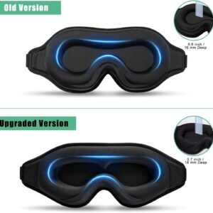 BeeVines Sleep Mask for Lash Extensions, 2 Pack Upgraded Eye Mask for Lash Extensions, 99.9% Light Blocking 3D Eyelash Cover, Night Sleep Eye Covers for Women, Blindfold for Airplane (Black & Pink)